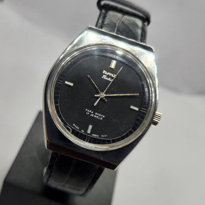 Vintage Original HMT Rohit Hand Winding 17 Jewels Black Face Men's Wrist Watch HM18