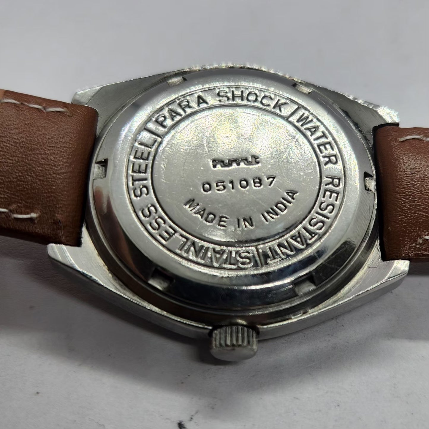 Vintage Original HMT Chirag Hand Winding 17 Jewels Brown Face Men's Wrist Watch HM22