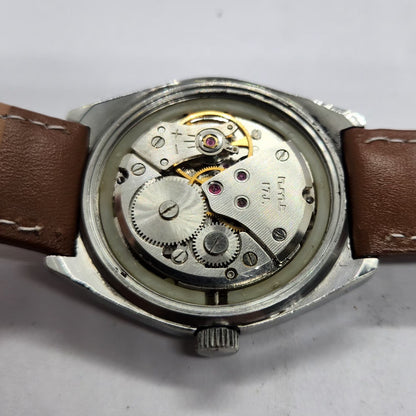 Vintage Original HMT Chirag Hand Winding 17 Jewels Brown Face Men's Wrist Watch HM22