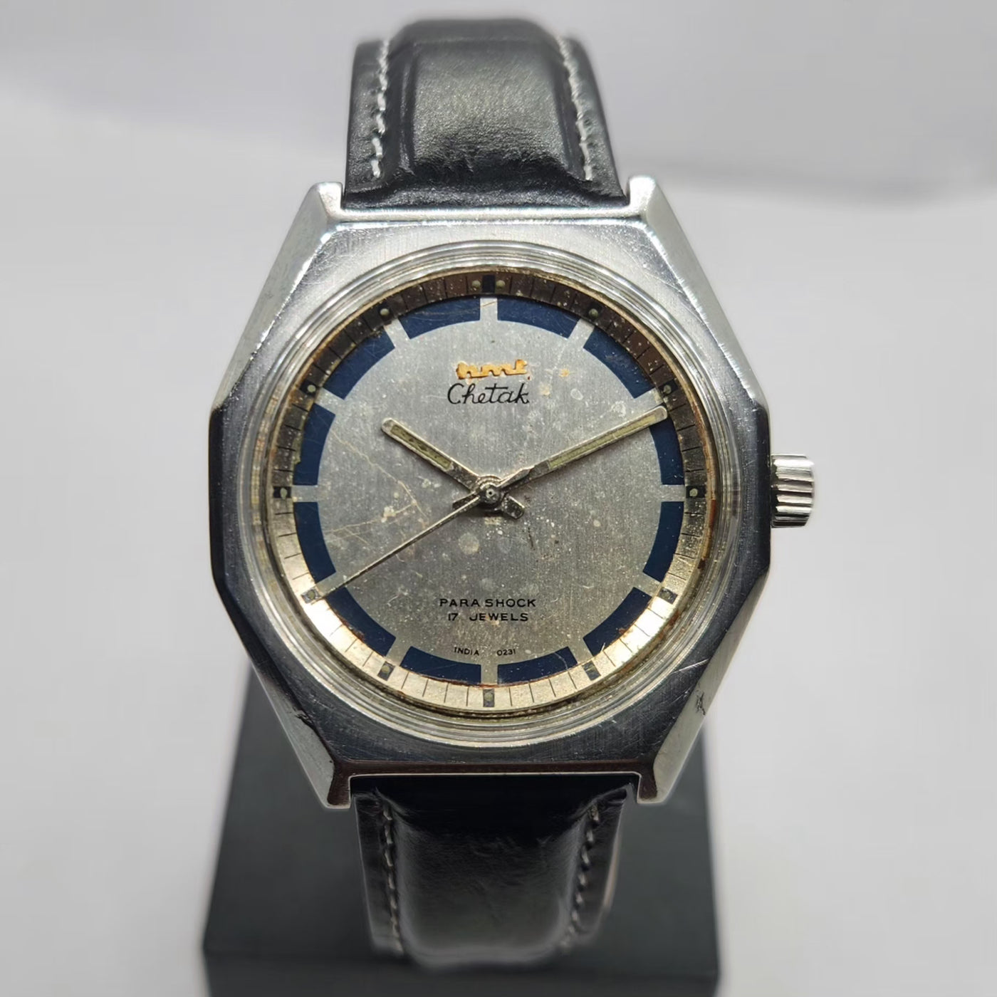 Vintage Original HMT Chetak Hand Winding 17 Jewels Silver Face Men's Wrist Watch HM23
