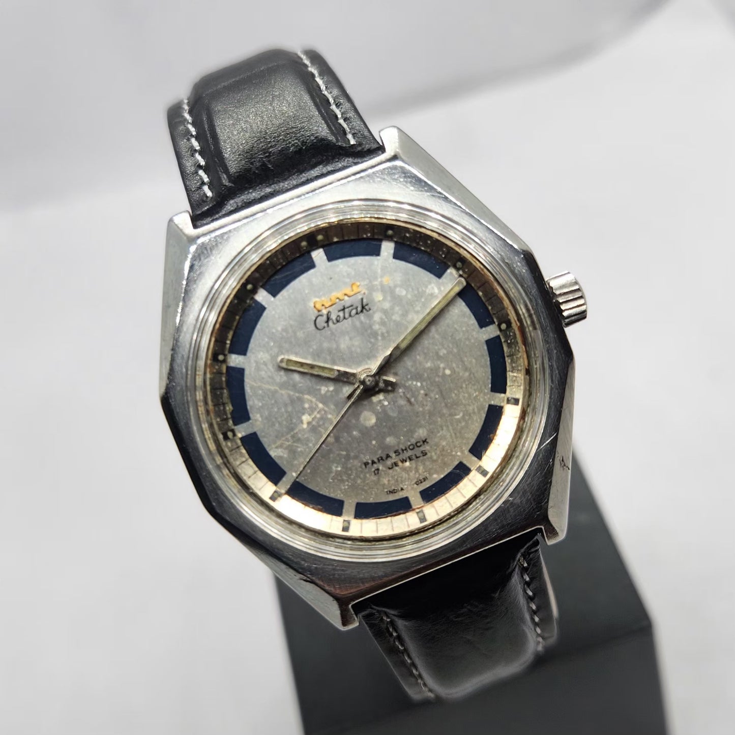 Vintage Original HMT Chetak Hand Winding 17 Jewels Silver Face Men's Wrist Watch HM23