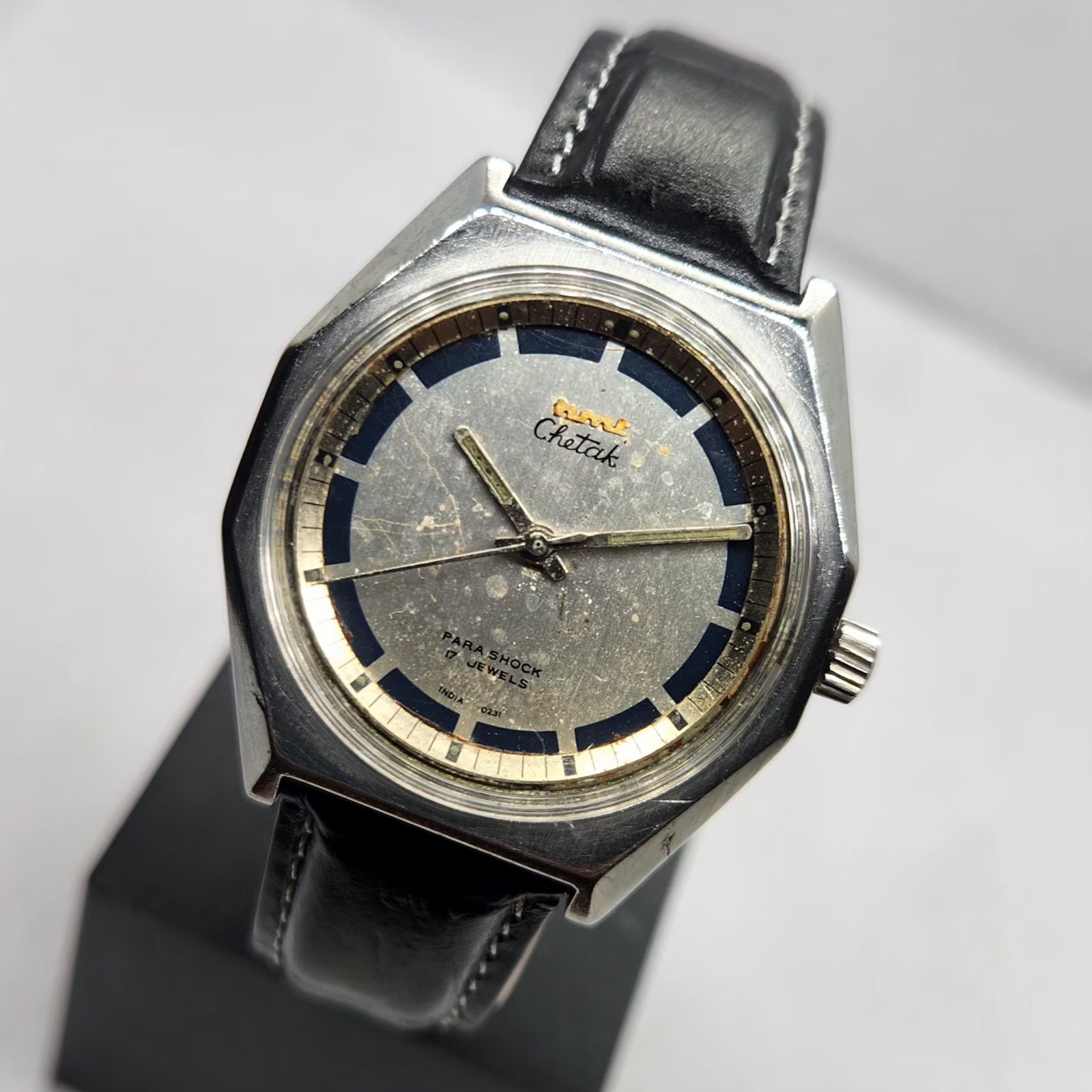 Vintage Original HMT Chetak Hand Winding 17 Jewels Silver Face Men's Wrist Watch HM23
