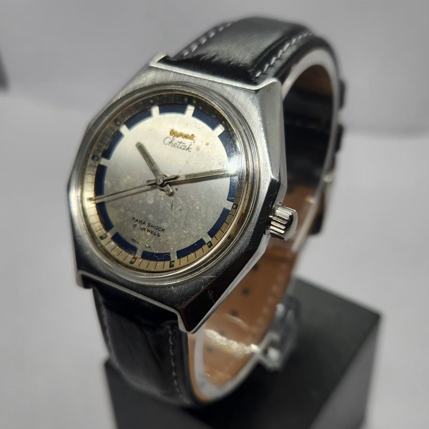Vintage Original HMT Chetak Hand Winding 17 Jewels Silver Face Men's Wrist Watch HM23