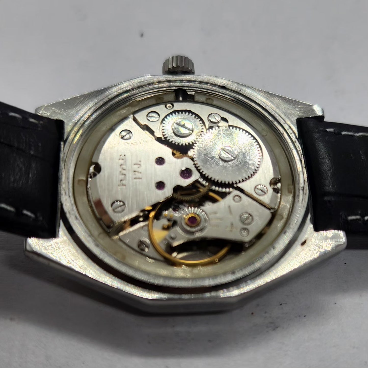 Vintage Original HMT Chetak Hand Winding 17 Jewels Silver Face Men's Wrist Watch HM23