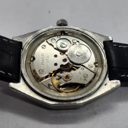 Vintage Original HMT Chetak Hand Winding 17 Jewels Silver Face Men's Wrist Watch HM23