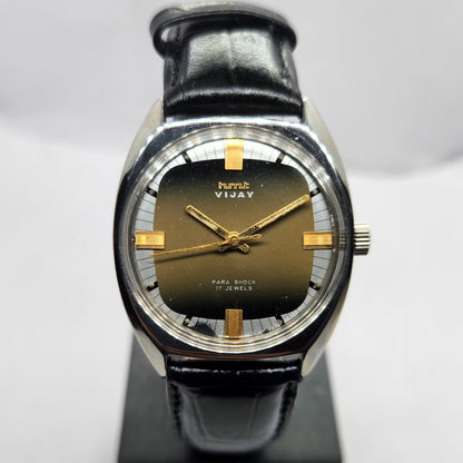 Vintage Original HMT Vijay Hand Winding 17 Jewels Brown Face Men's Wrist Watch HM24