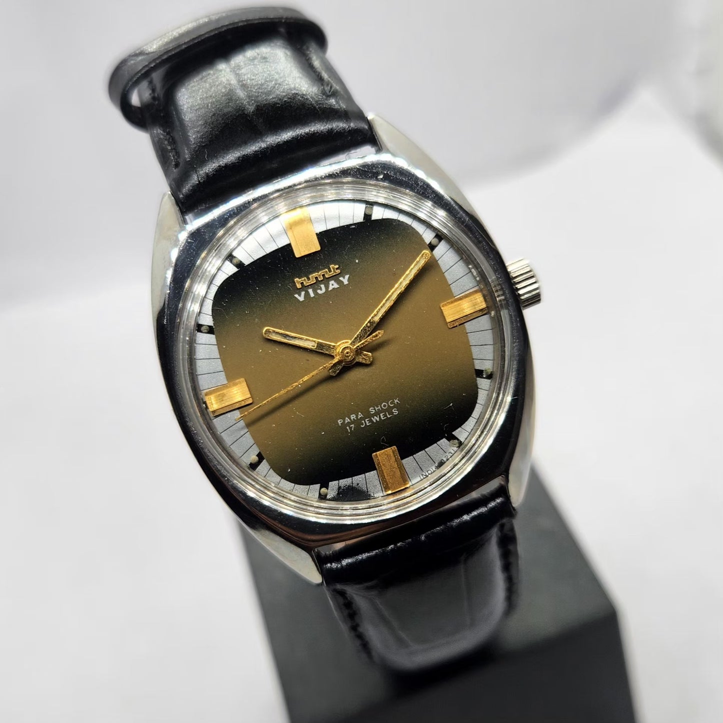 Vintage Original HMT Vijay Hand Winding 17 Jewels Brown Face Men's Wrist Watch HM24