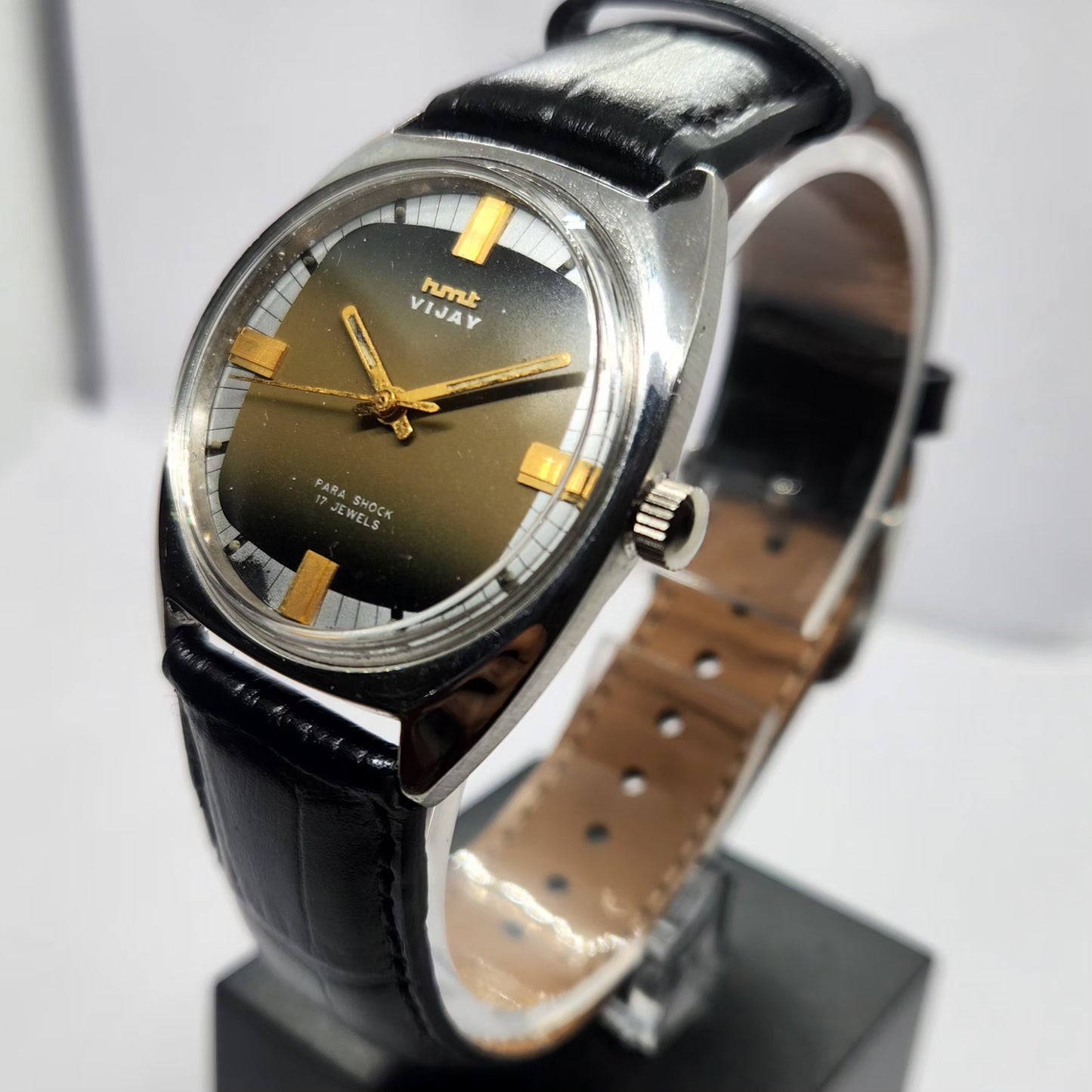 Vintage Original HMT Vijay Hand Winding 17 Jewels Brown Face Men's Wrist Watch HM24