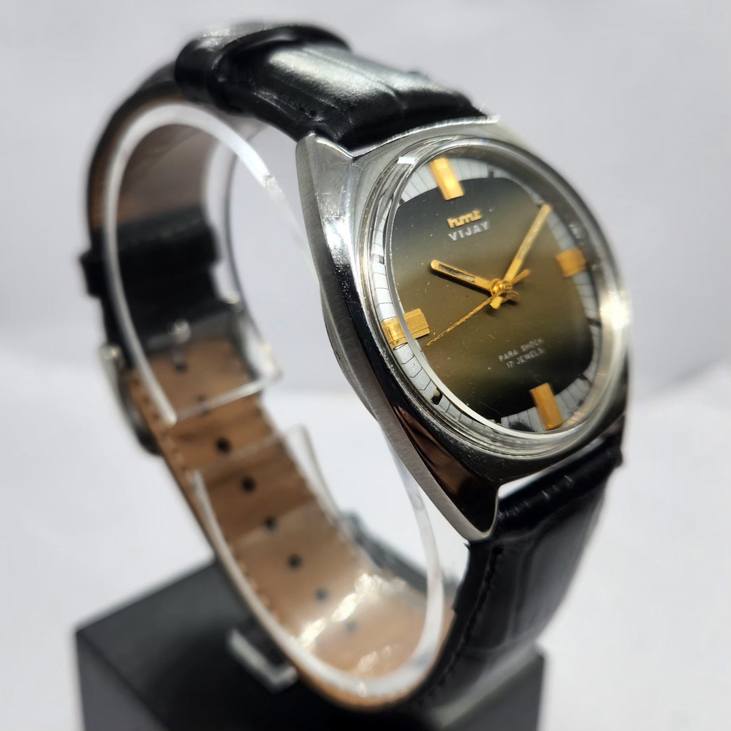 Vintage Original HMT Vijay Hand Winding 17 Jewels Brown Face Men's Wrist Watch HM24