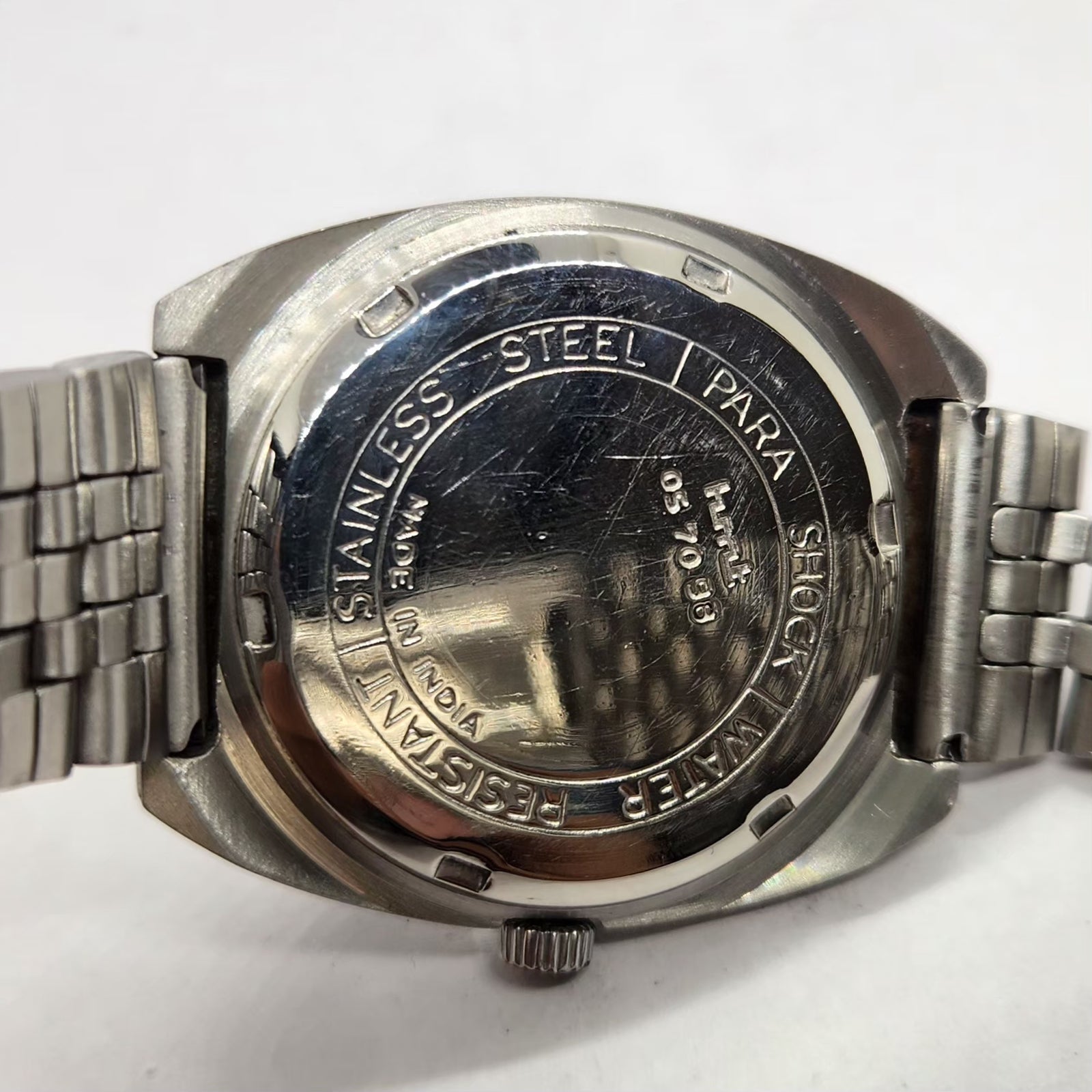 Vintage Original HMT Sarathi Hand Winding 17 Jewels Silver Face Men's Wrist Watch HM25