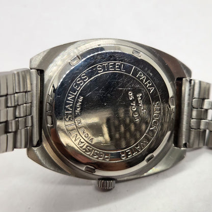Vintage Original HMT Sarathi Hand Winding 17 Jewels Silver Face Men's Wrist Watch HM25