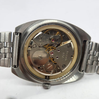 Vintage Original HMT Sarathi Hand Winding 17 Jewels Silver Face Men's Wrist Watch HM25
