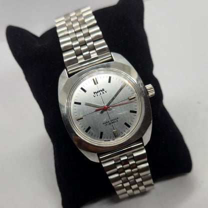 Vintage Original HMT Vijay Hand Winding 17 Jewels Silver Face Men's Wrist Watch HM26
