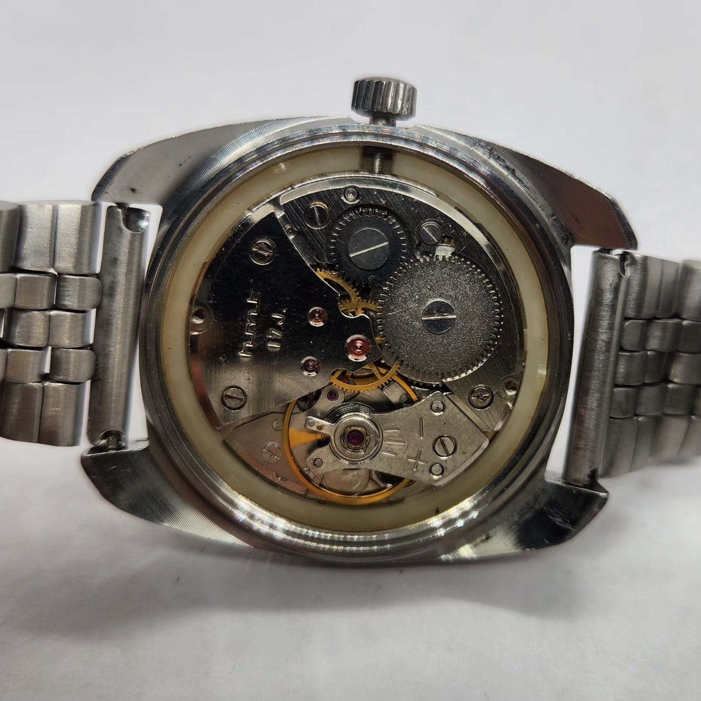 Vintage Original HMT Vijay Hand Winding 17 Jewels Silver Face Men's Wrist Watch HM26