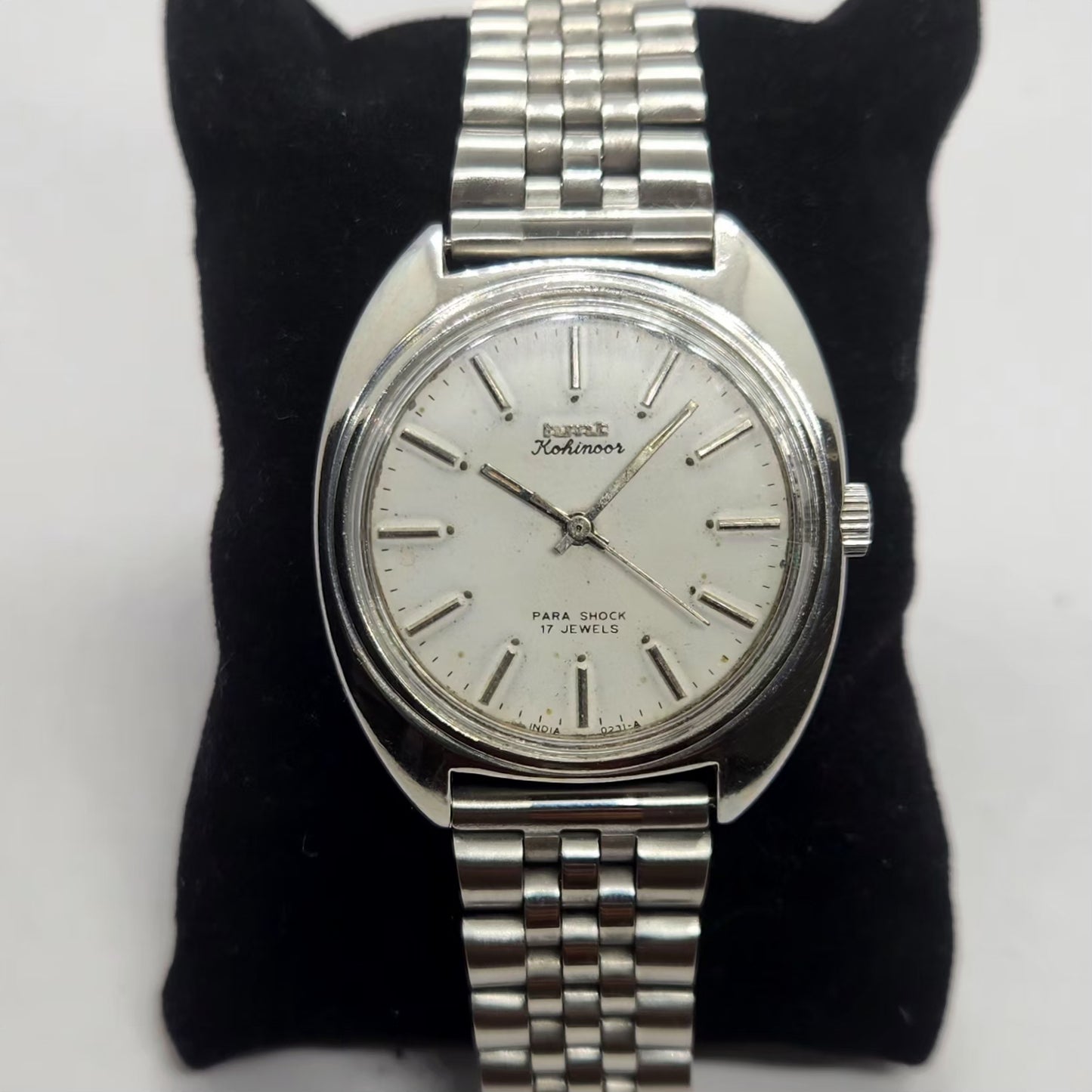 Vintage Original HMT Kohinoor Hand Winding 17 Jewels White Face Men's Wrist Watch HM27