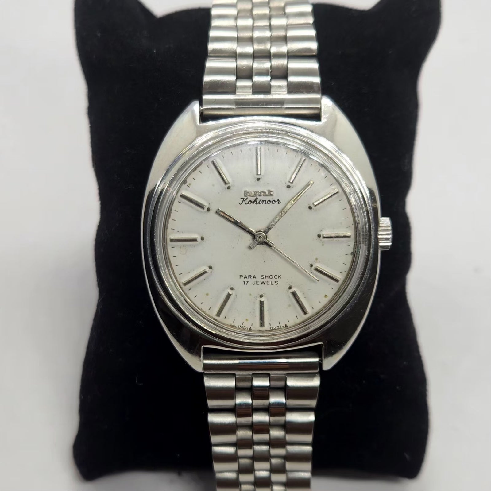 Vintage Original HMT Kohinoor Hand Winding 17 Jewels White Face Men's Wrist Watch HM27