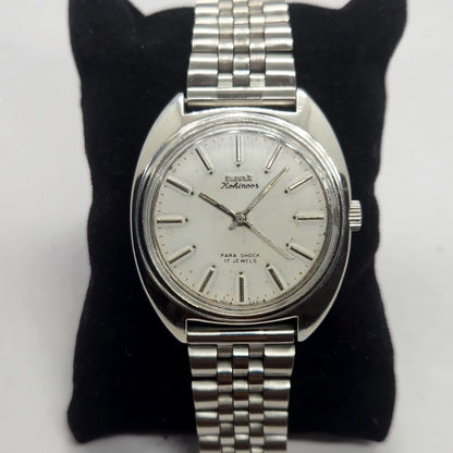 Vintage Original HMT Kohinoor Hand Winding 17 Jewels White Face Men's Wrist Watch HM27