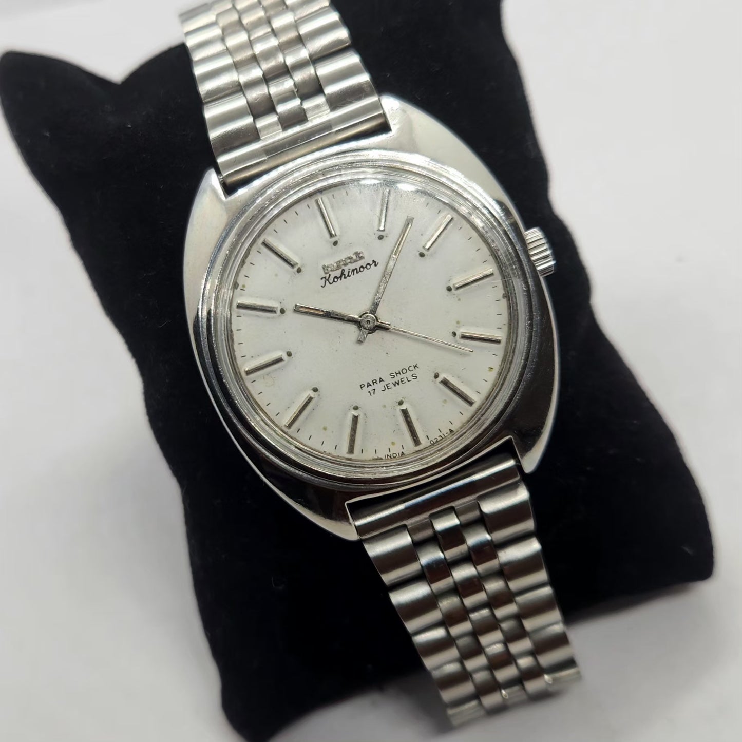 Vintage Original HMT Kohinoor Hand Winding 17 Jewels White Face Men's Wrist Watch HM27