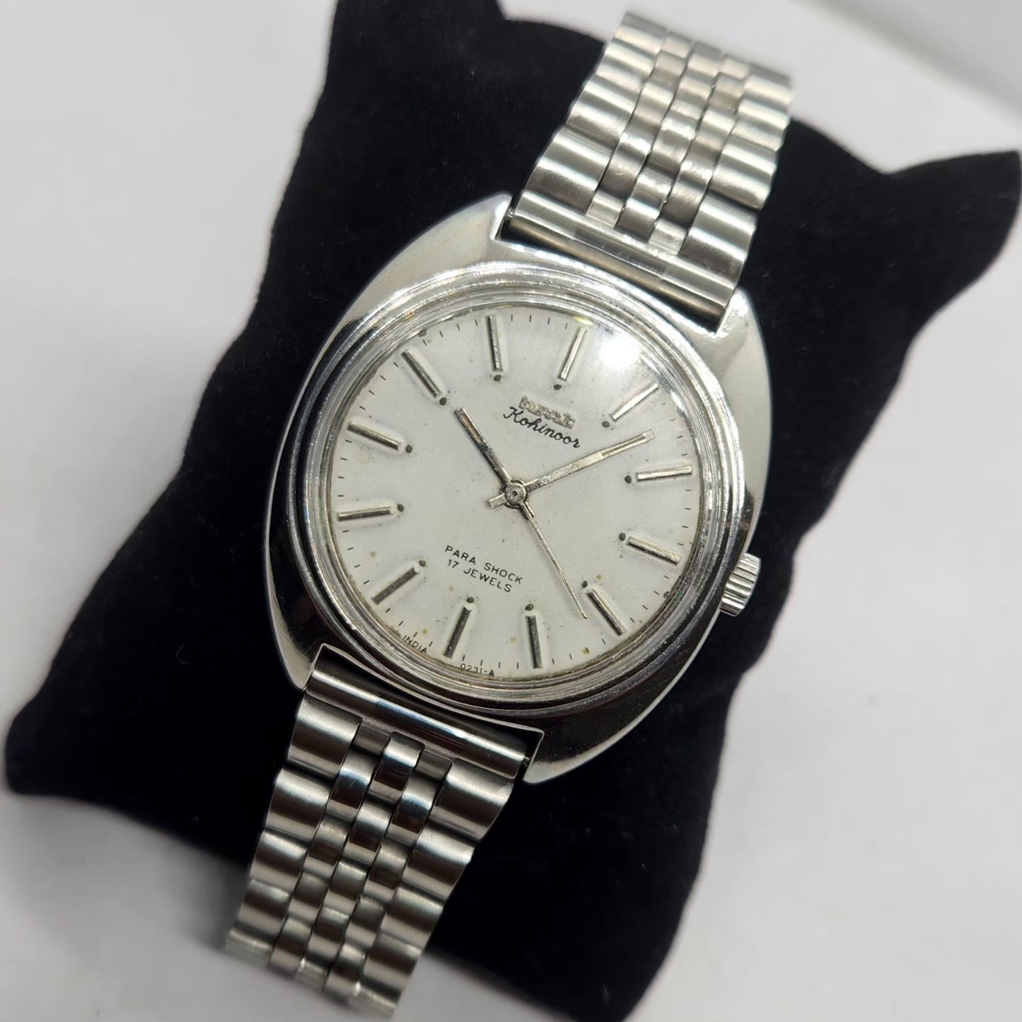 Vintage Original HMT Kohinoor Hand Winding 17 Jewels White Face Men's Wrist Watch HM27