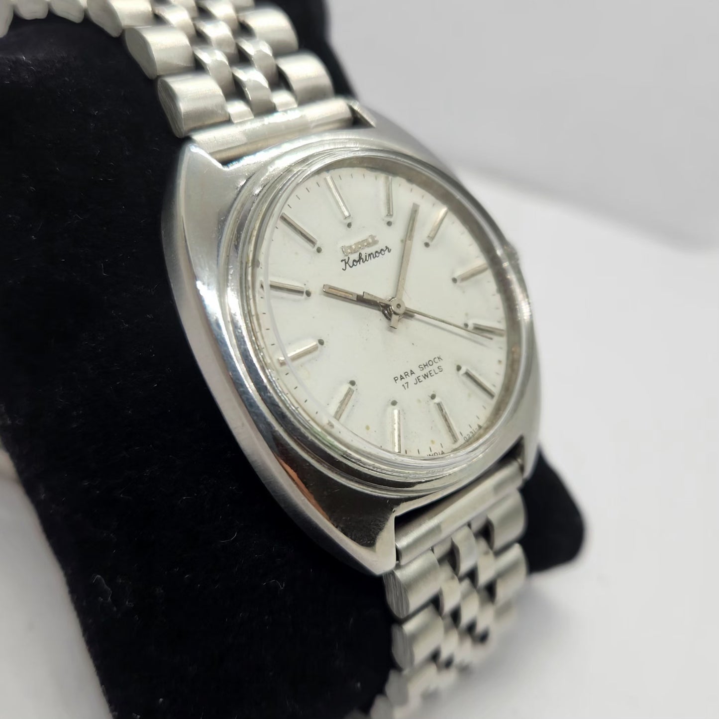 Vintage Original HMT Kohinoor Hand Winding 17 Jewels White Face Men's Wrist Watch HM27