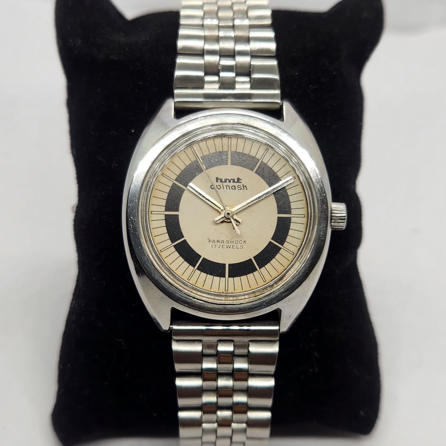 Vintage Original HMT Avinash Hand Winding 17 Jewels Cream Face Men's Wrist Watch HM28