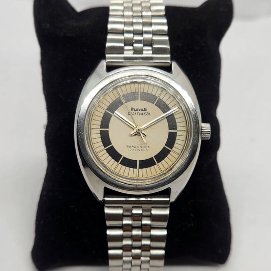 Vintage Original HMT Avinash Hand Winding 17 Jewels Cream Face Men's Wrist Watch HM28
