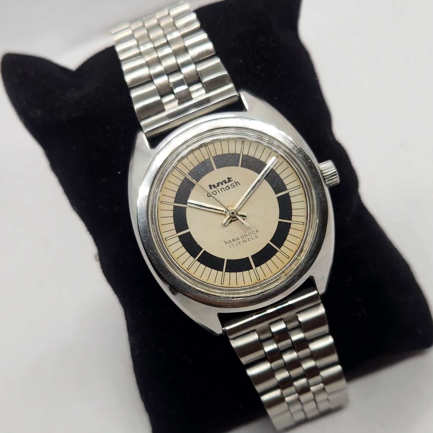 Vintage Original HMT Avinash Hand Winding 17 Jewels Cream Face Men's Wrist Watch HM28