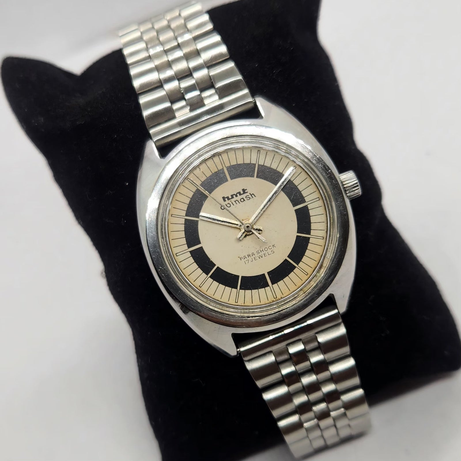 Vintage Original HMT Avinash Hand Winding 17 Jewels Cream Face Men's Wrist Watch HM28