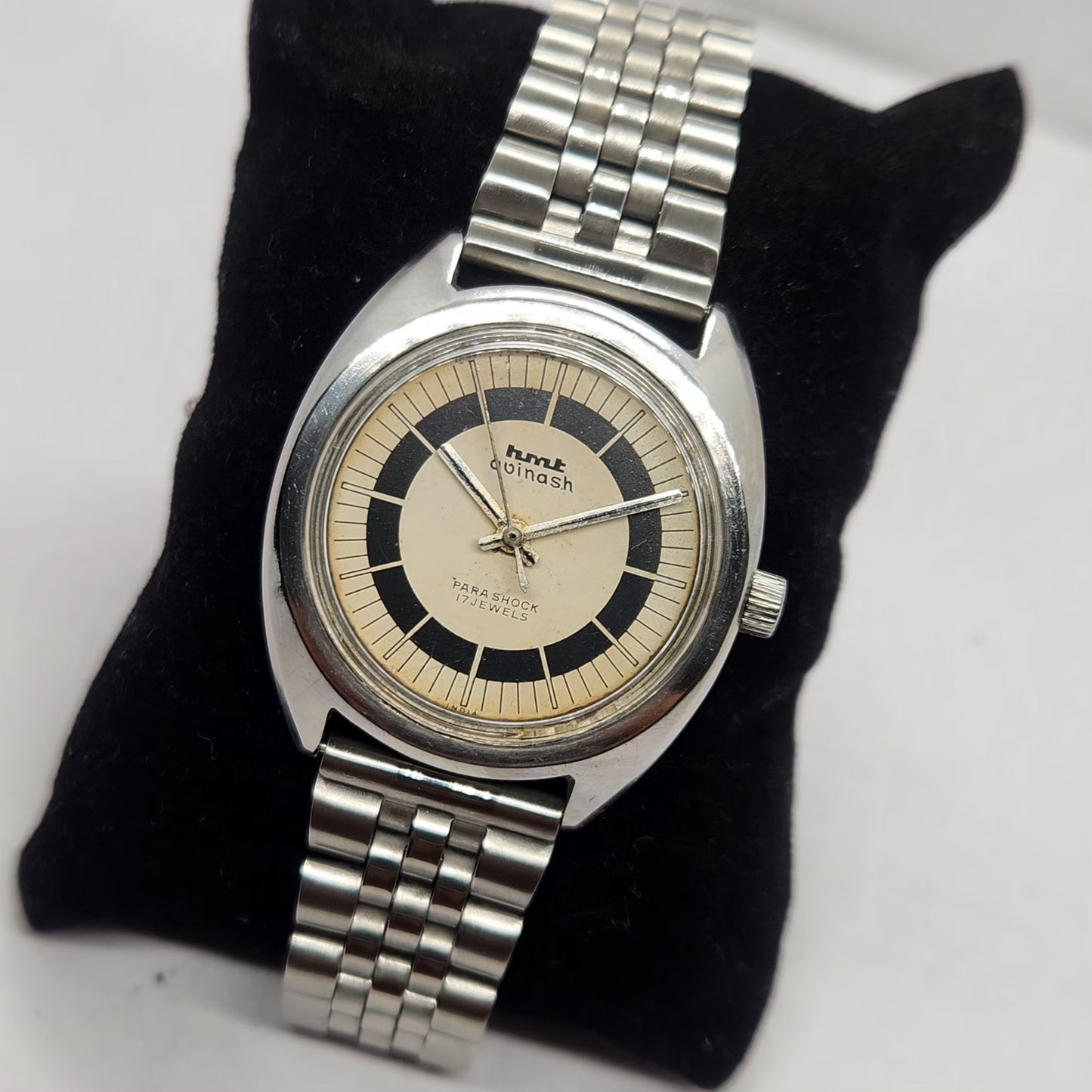 Vintage Original HMT Avinash Hand Winding 17 Jewels Cream Face Men's Wrist Watch HM28