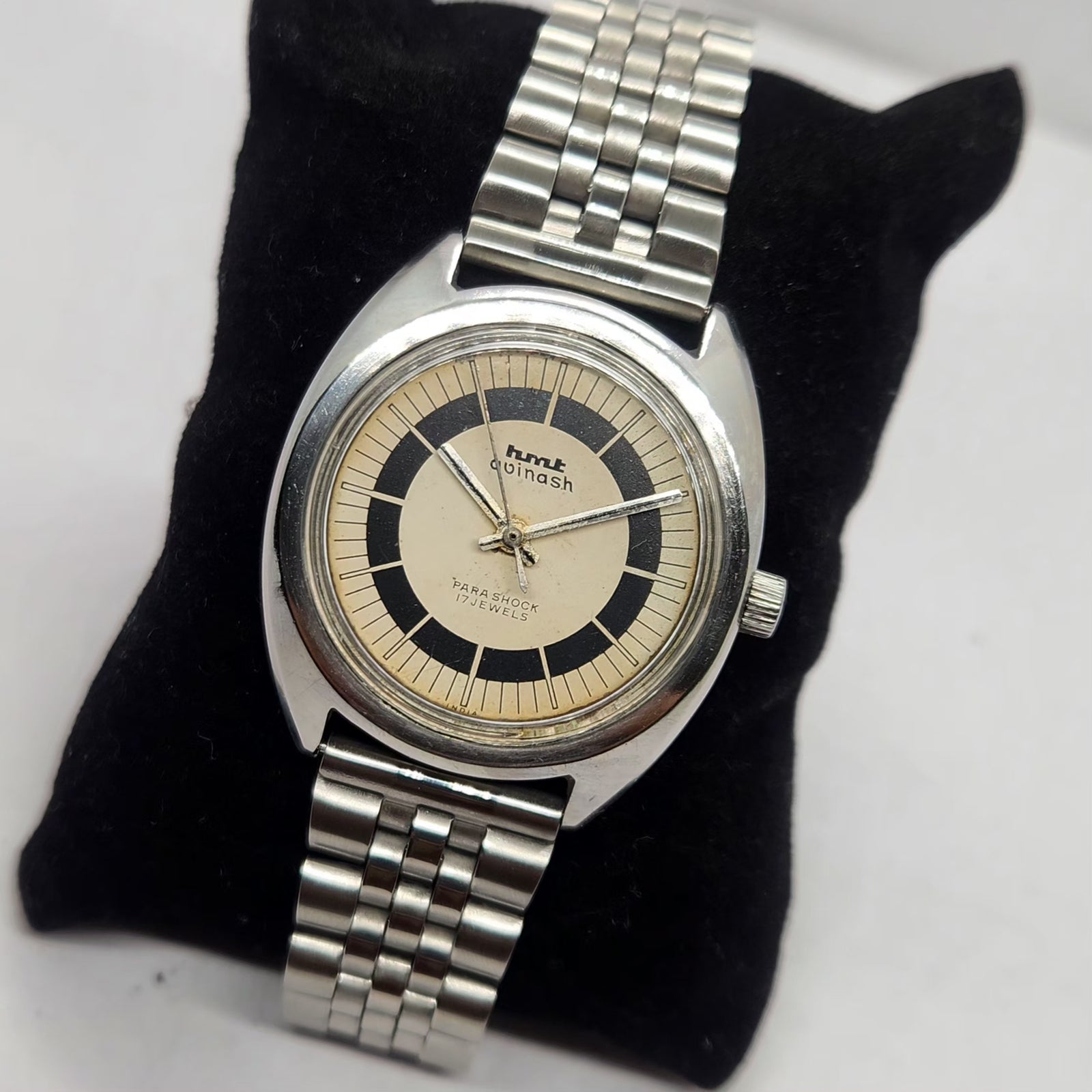 Vintage Original HMT Avinash Hand Winding 17 Jewels Cream Face Men's Wrist Watch HM28