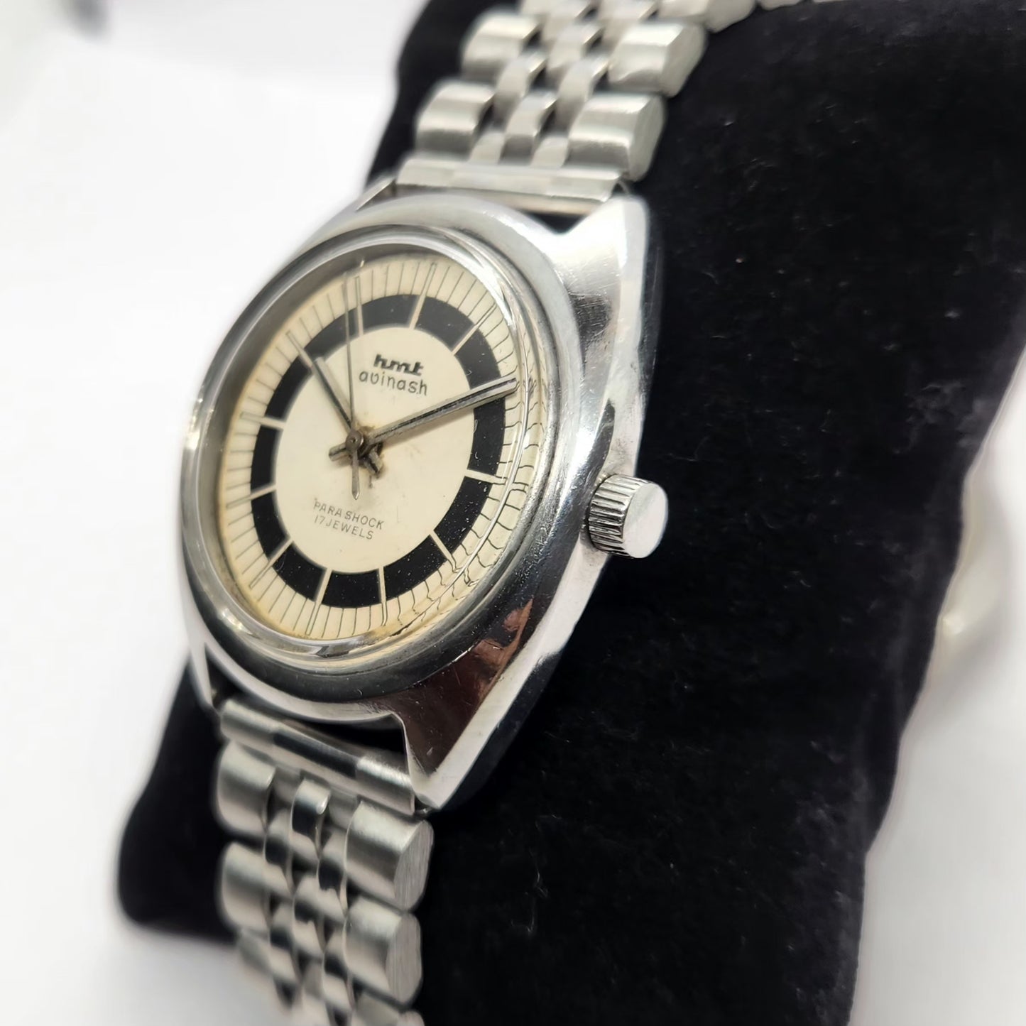 Vintage Original HMT Avinash Hand Winding 17 Jewels Cream Face Men's Wrist Watch HM28