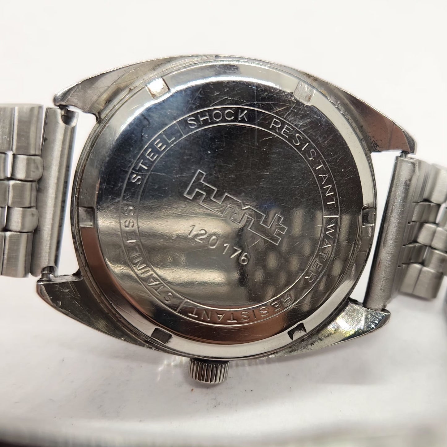 Vintage Original HMT Avinash Hand Winding 17 Jewels Cream Face Men's Wrist Watch HM28