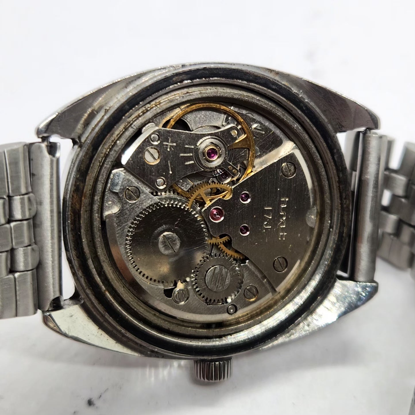 Vintage Original HMT Avinash Hand Winding 17 Jewels Cream Face Men's Wrist Watch HM28