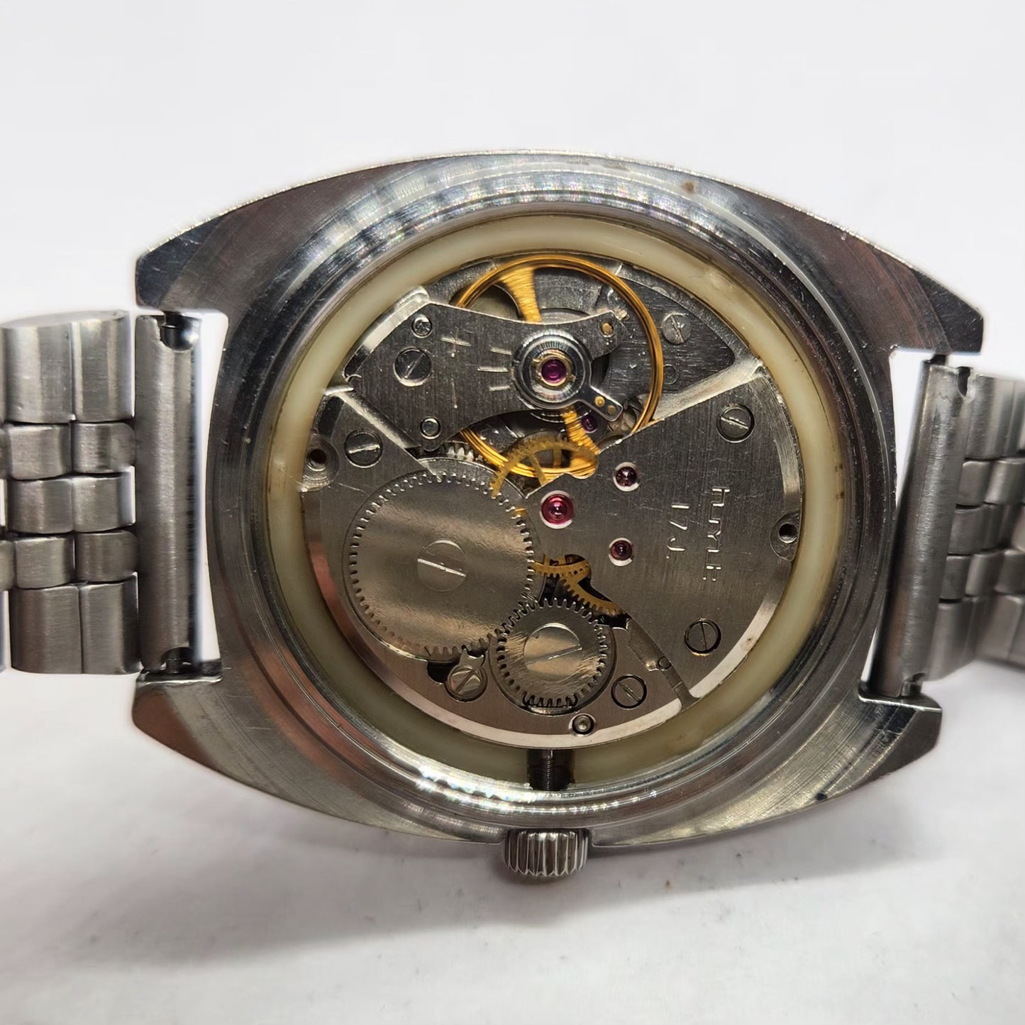 Vintage Original HMT Vijay Hand Winding 17 Jewels Gold Face Men's Wrist Watch HM29