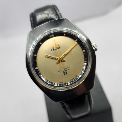 Vintage Original HMT Chetak Hand Winding 17 Jewels Gold Face Men's Wrist Watch HM32