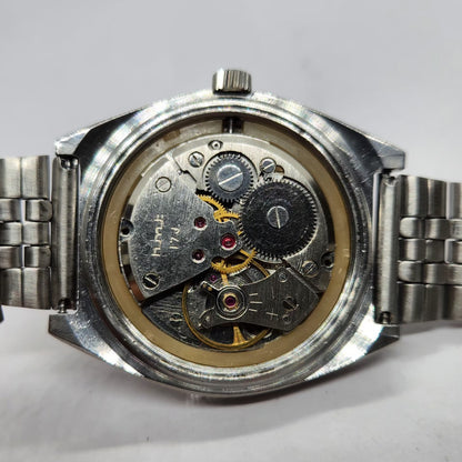 Vintage Original HMT Sandeep Hand Winding 17 Jewels Black Face Men's Wrist Watch HM34