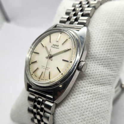 Vintage Original HMT Kohinoor Hand Winding 17 Jewels Off white Face Men's Wrist Watch HM37