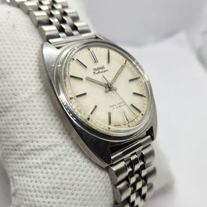 Vintage Original HMT Kohinoor Hand Winding 17 Jewels Off white Face Men's Wrist Watch HM37