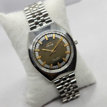 Vintage Original HMT Chirag Hand Winding 17 Jewels Brown Face Men's Wrist Watch HM38