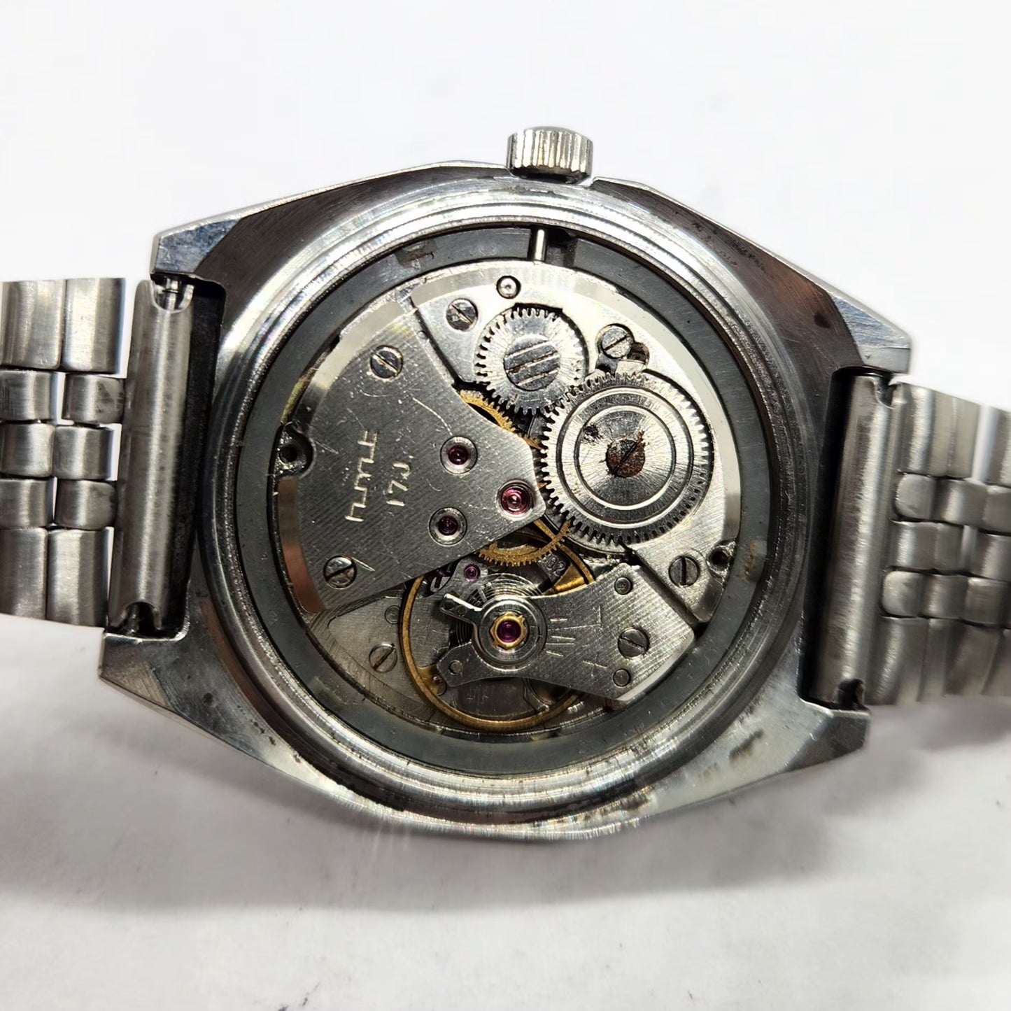 Vintage Original HMT Abhishek Hand Winding 17 Jewels Gold Face Men's Wrist Watch HM39