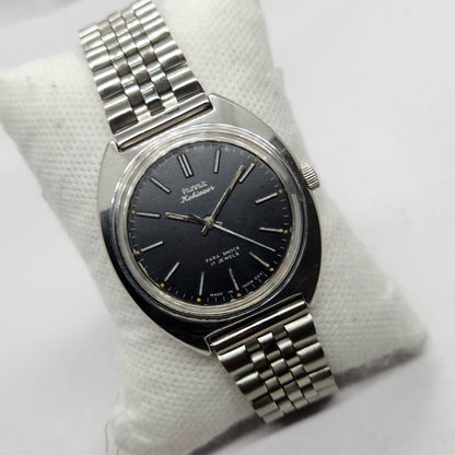 Vintage Original HMT Kohinoor Hand Winding 17 Jewels Black Face Men's Wrist Watch HM40