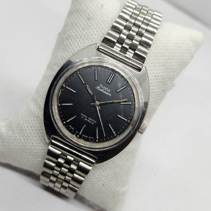 Vintage Original HMT Kohinoor Hand Winding 17 Jewels Black Face Men's Wrist Watch HM40