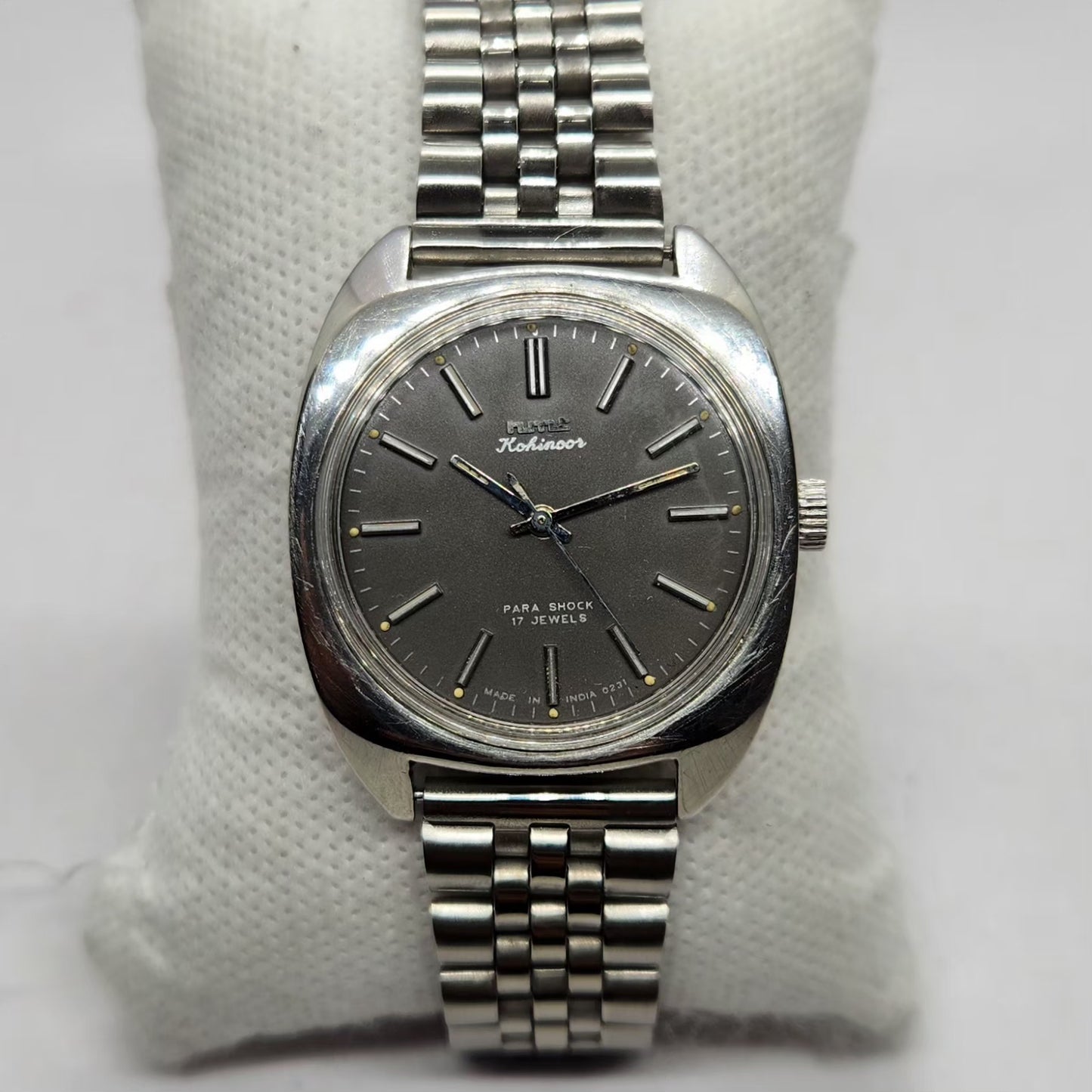 Vintage Original HMT Kohinoor Hand Winding 17 Jewels Grey Face Men's Wrist Watch HM42