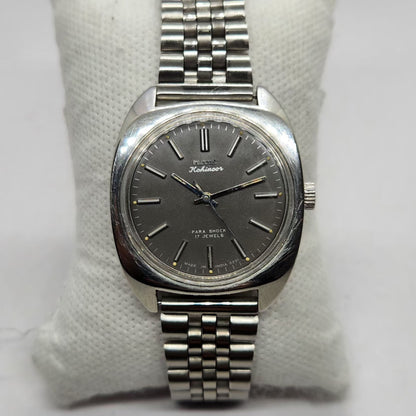 Vintage Original HMT Kohinoor Hand Winding 17 Jewels Grey Face Men's Wrist Watch HM42