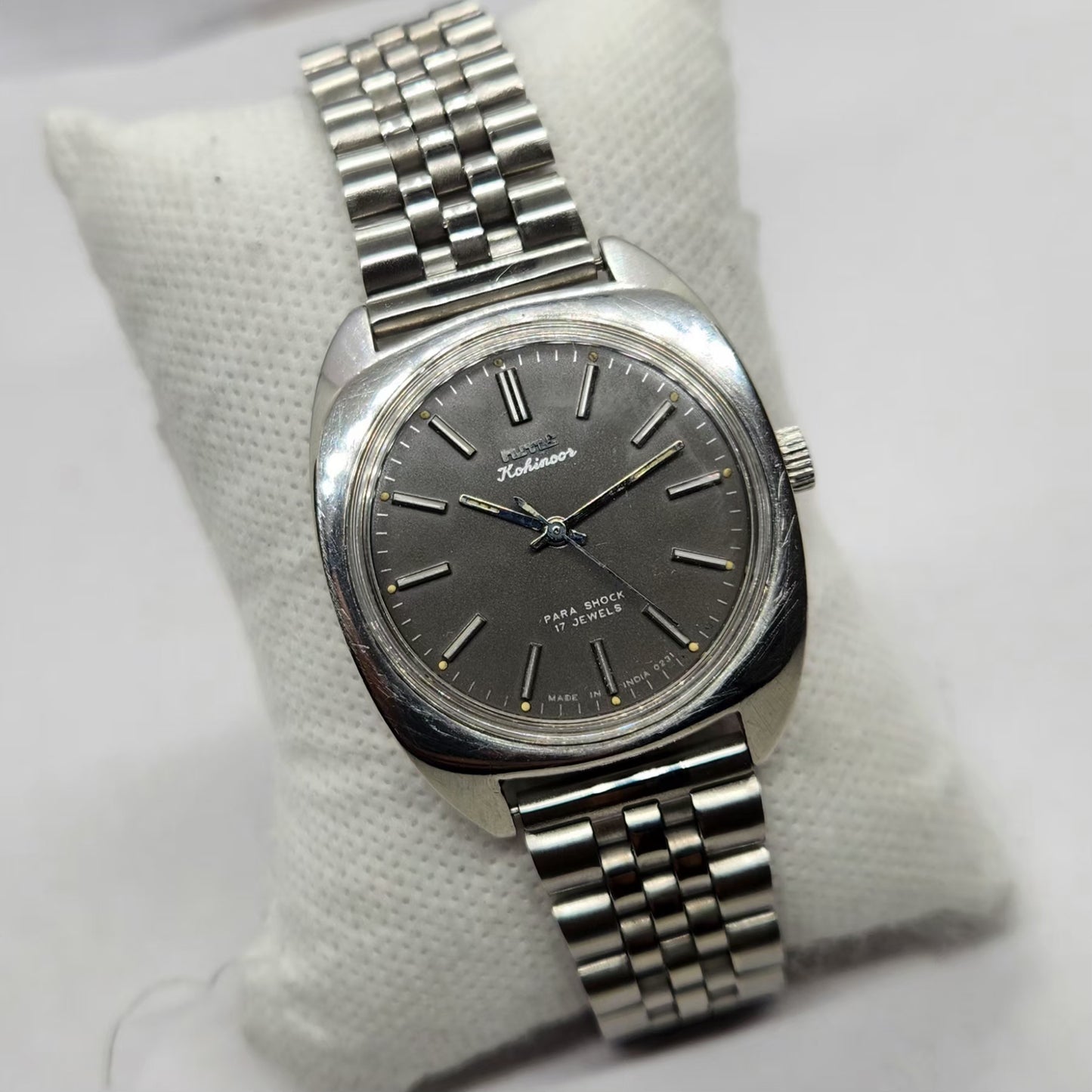 Vintage Original HMT Kohinoor Hand Winding 17 Jewels Grey Face Men's Wrist Watch HM42