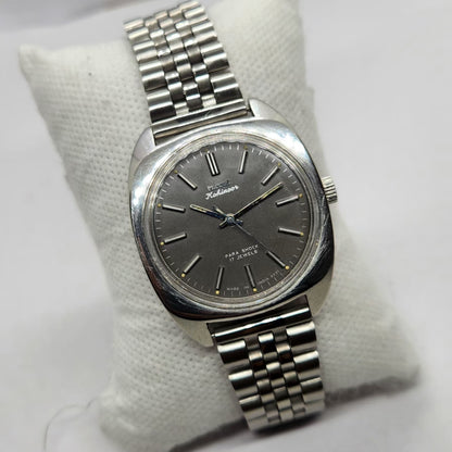 Vintage Original HMT Kohinoor Hand Winding 17 Jewels Grey Face Men's Wrist Watch HM42