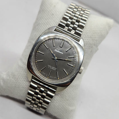 Vintage Original HMT Kohinoor Hand Winding 17 Jewels Grey Face Men's Wrist Watch HM42