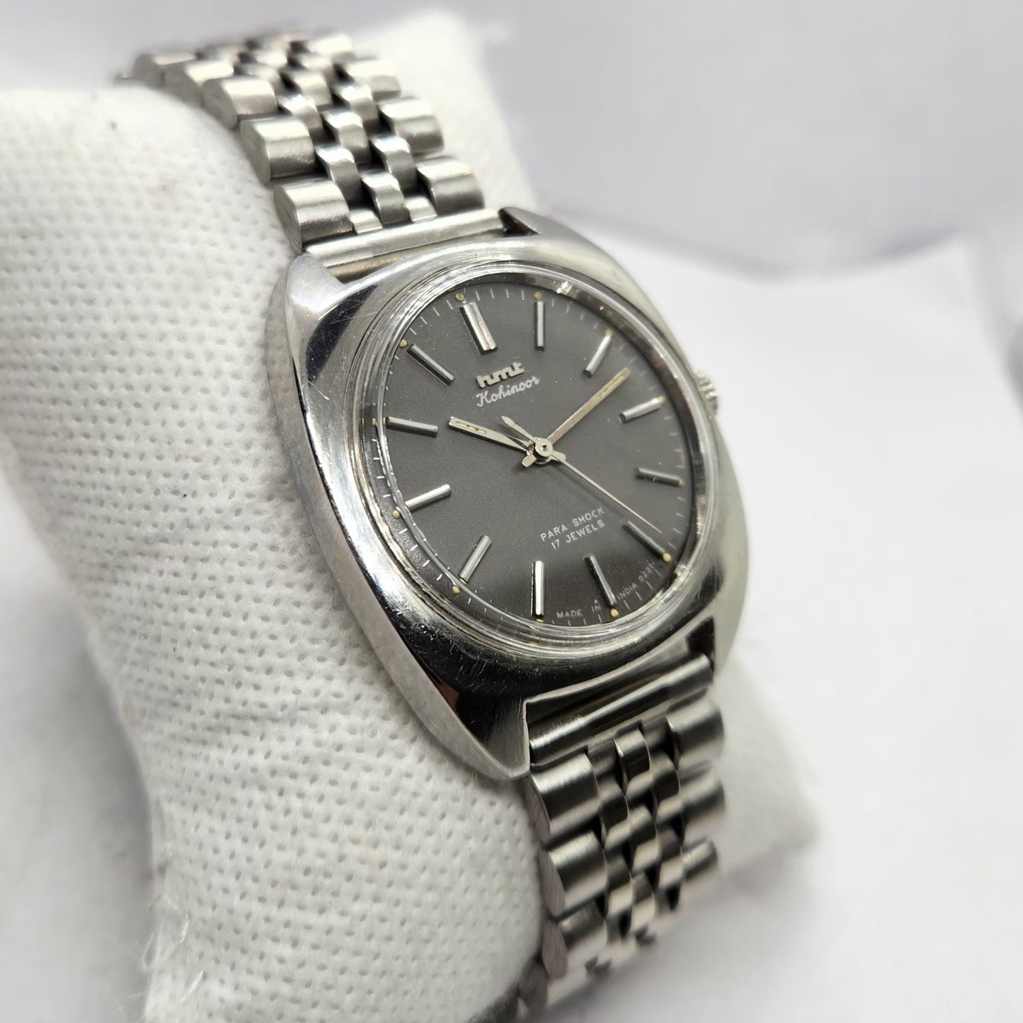 Vintage Original HMT Kohinoor Hand Winding 17 Jewels Grey Face Men's Wrist Watch HM42