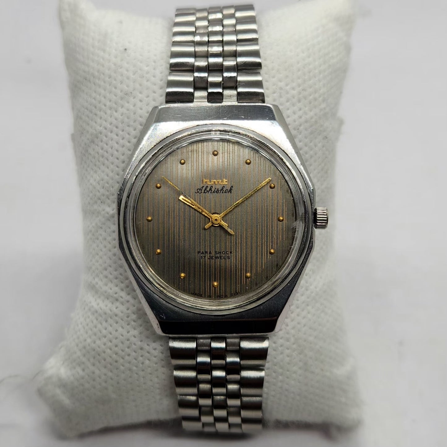 Vintage Original HMT Abhishek Hand Winding 17 Jewels Grey Face Men's Wrist Watch HM43