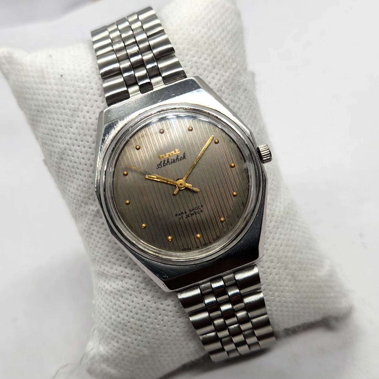 Vintage Original HMT Abhishek Hand Winding 17 Jewels Grey Face Men's Wrist Watch HM43